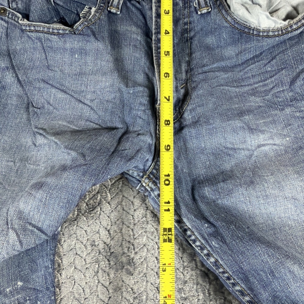 Levis 511 Slim Jeans Mens 34x32 Medium Wash Blue Stretch Denim Stained - Picture 8 of 16